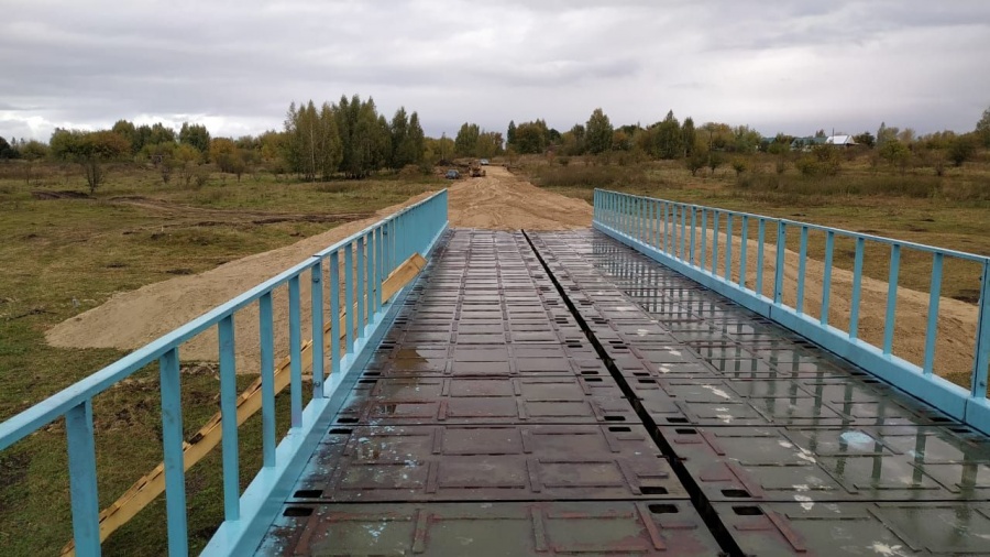 Строительство подхода к автомобильному мосту  в д. Красное Кимовского района