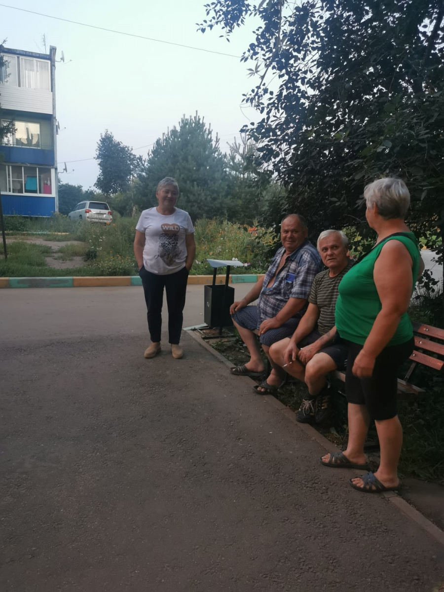 16.08.2023 г. Состоялась встреча кандидата в депутаты Собрания депутатов МО Епифанское Кимовского района Ливанской В.П. с жителями д.26а по ул.50 лет Октября п.Епифань, по вопросу предстоящих выборов депутатов Собрания депутатов МО Епифанское 